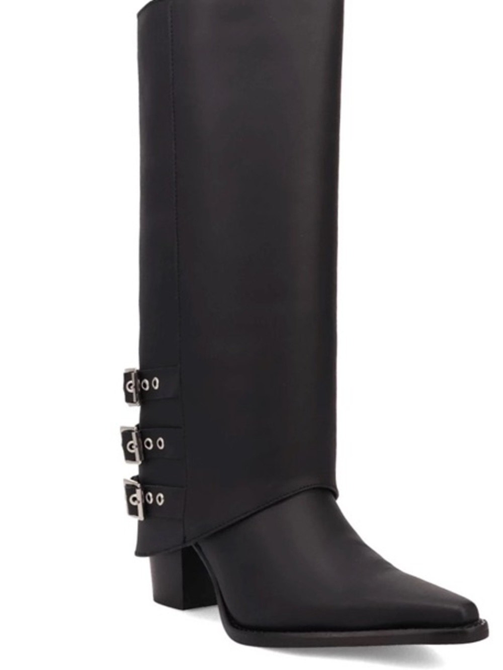 dingo Black Pointed Toe Buckle Boots